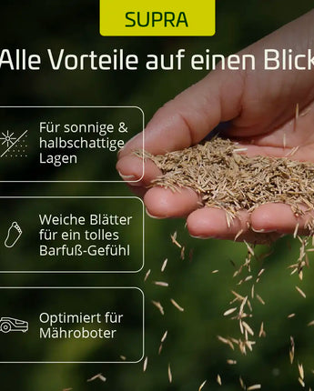 Rasensaat Sonnen- und Halbschattenrasen Premium "Supra"