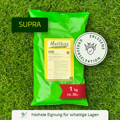 Rasensaat Sonnen- und Halbschattenrasen Premium "Supra"